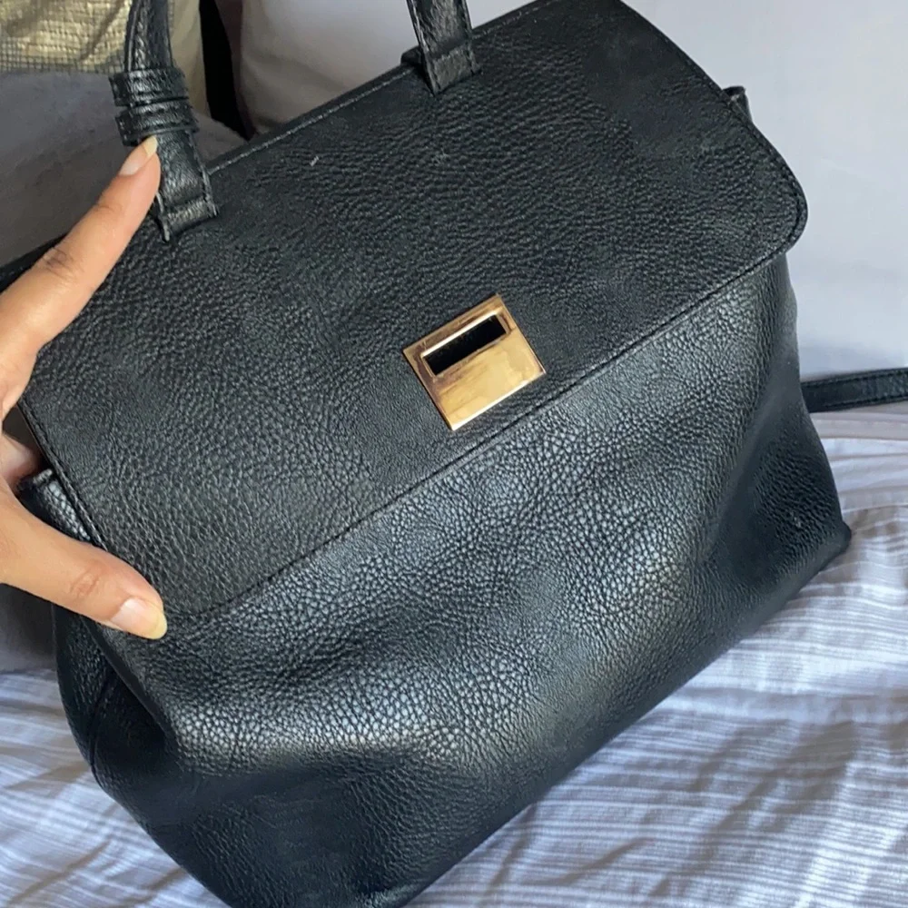 Neiman Marcus Bess Flip-Lock Faux-Leather backpack - Picture 7 of 12